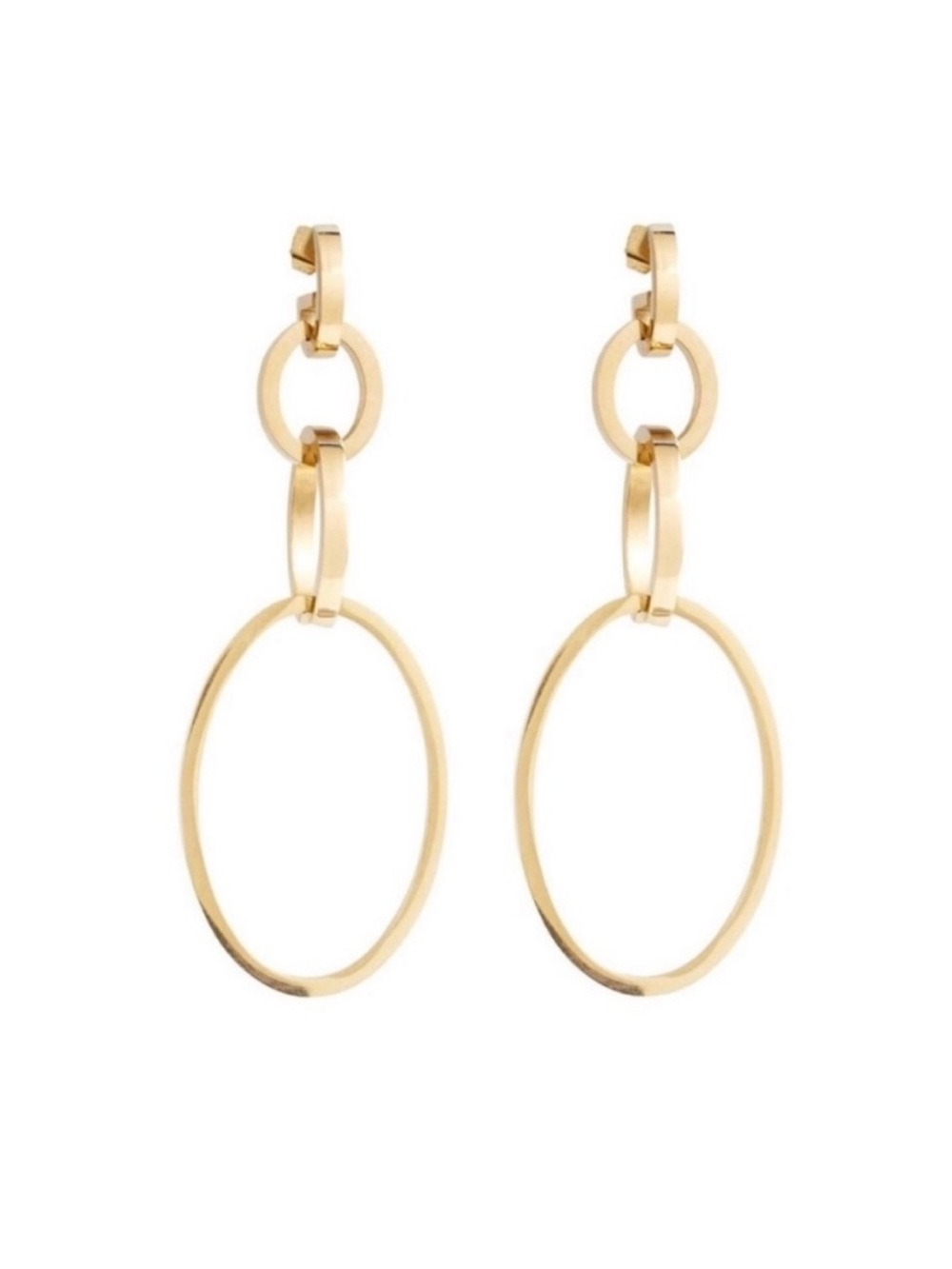 Vita Fede Cassio Gold Link Drop Hoop Earrings
